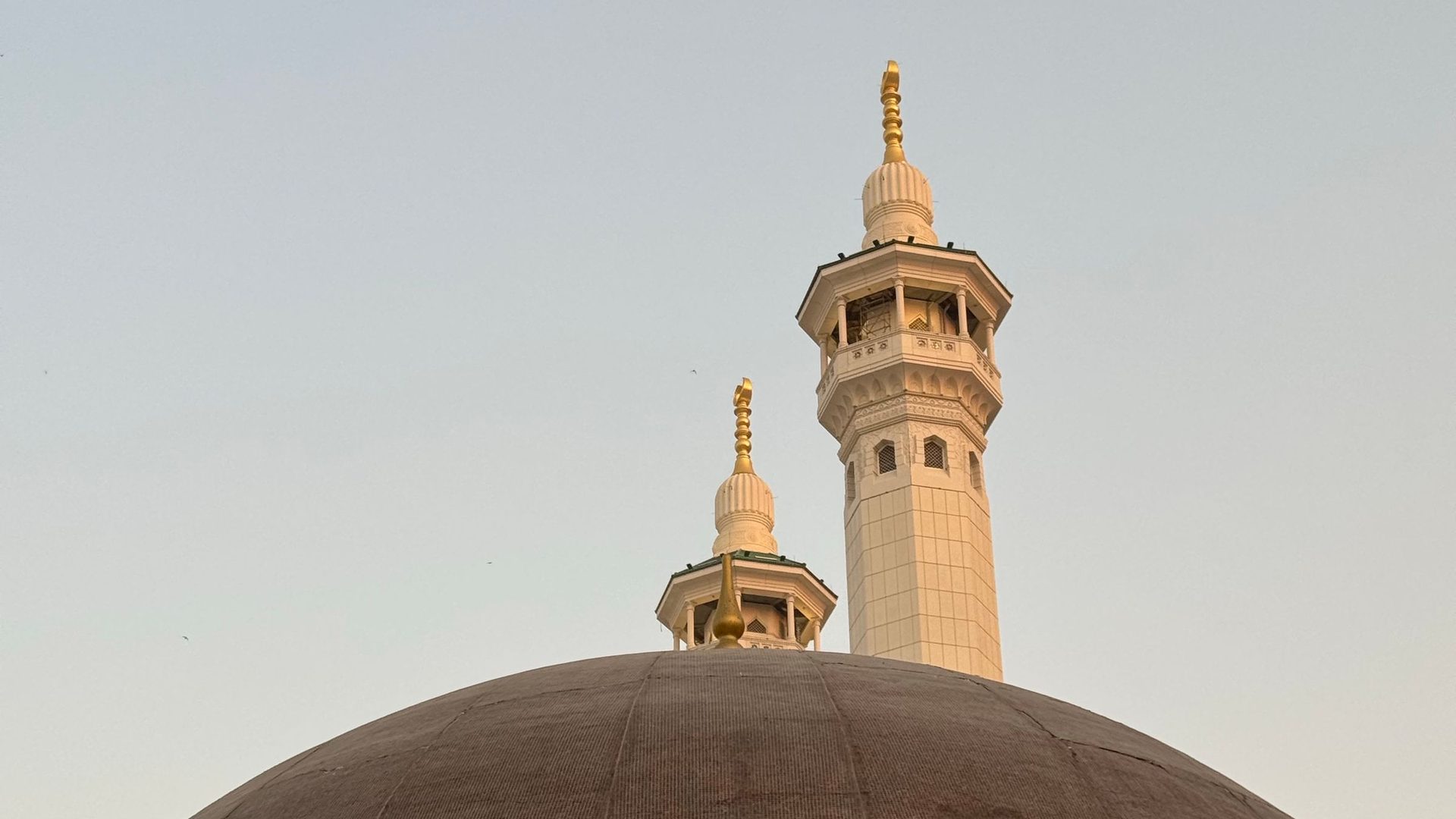 Minaret and dome detail at dusk